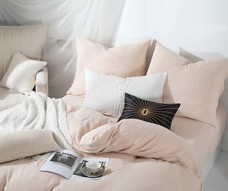 Beżowa Bawełniana Pościel Muślinowa 220x200