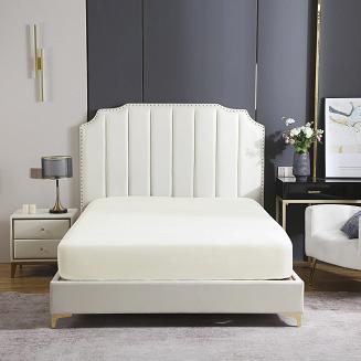 Prześcieradło satyna bawełniana z gumką 200x220 SIN biale