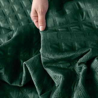 Narzuta dekoracyjna VELVI 170x210 pikowana w geometryczny wzór butelkowa