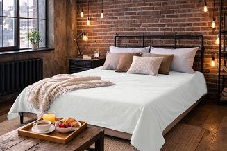 Prześcieradło bawełniane bez gumki 200x220 śmietankowe