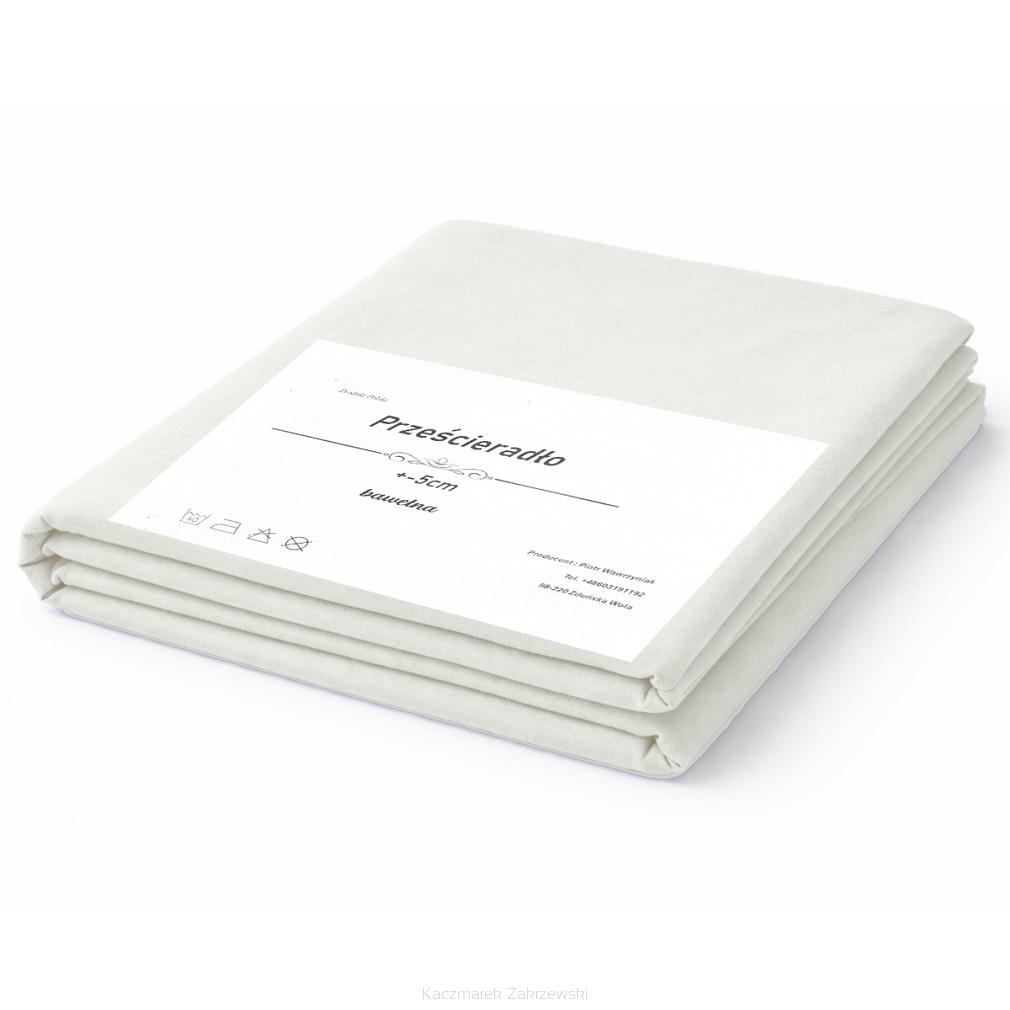 Prześcieradło bawełniane bez gumki 200x220 śmietankowe