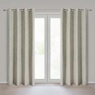 Zasłona gotowa na przelotkach LINDA 140x250 Eurofirany ciemnobeżowy