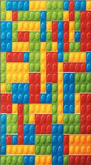 Ręcznik plażowy 100x180 wielokolorowy klocki lego