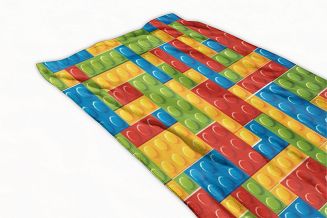 Ręcznik plażowy 100x180 wielokolorowy klocki lego