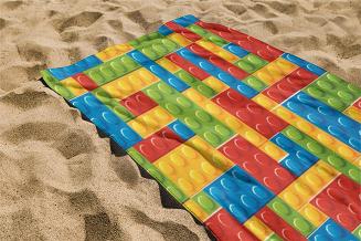 Ręcznik plażowy 100x180 wielokolorowy klocki lego