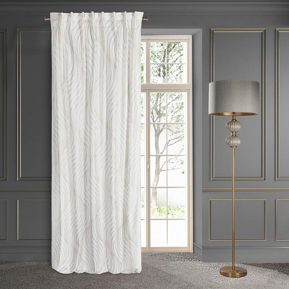 Firana gotowa na taśmie BLANCA3A 140x270 Eurofirany biały/szampański