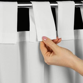 Zasłona gotowa na szelkach wodoodporna GARDEN 155x240 ogrodowa biała