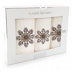 Komplet ręczników 3 szt. ZWOLTEX wzór ROZETA ecru