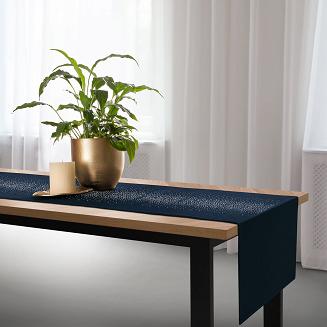 Bieżnik dekoracyjny SHINY 40x180 welurowy granatowy z kryształkami