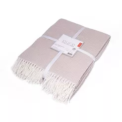 Koc Bawełna+Akryl WZ. 126JB Beżowy 220X200 /320GR/  Jacquard