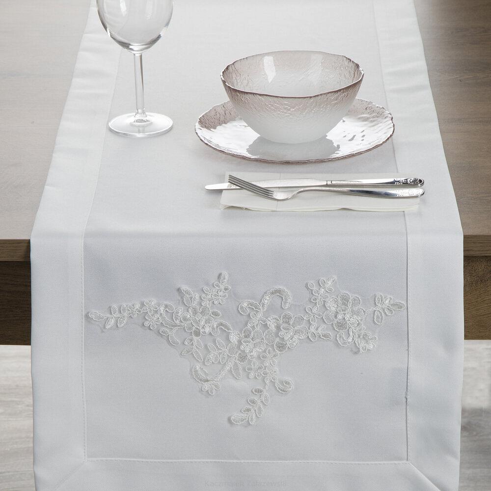 Obrus dekoracyjny BARI 40x140 Eurofirany biały