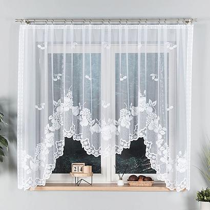 Firanka żakardowa gotowa na żabki PENELOPE 300x160 biała