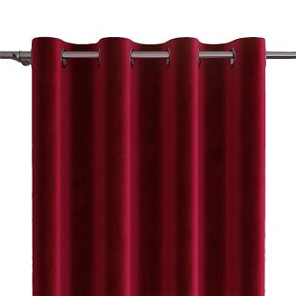 Zasłona gotowa na przelotkach VELVI 140x230 czerwona