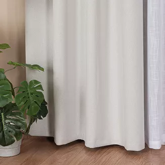Zasłona gotowa na taśmie 140x250 SUPER BLACKOUT zaciemniająca pastelowy szary