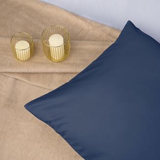 Poszewka satyna bawełniana 50x60 jednobarwna chabrowa