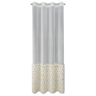 Zasłona gotowa na przelotkach ROSES 140x250 Eva Minge Eurofirany kremowy