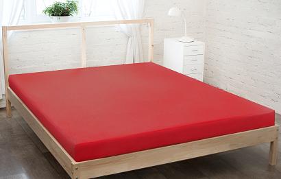 Prześcieradło jersey z gumką 120x200 czerwony