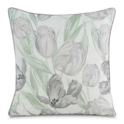 Poszewka dekoracyjna MILLIE 45x45 Eurofirany naturalna zielona kwiaty tulipany
