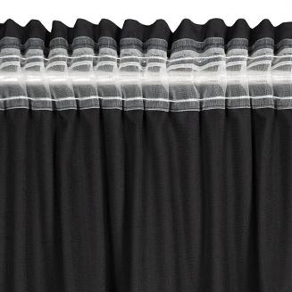 Zasłona gotowa na taśmie MARION 140x270 Eurofirany czarny