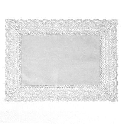 Obrus dekoracyjny NATALY 30x40 Eurofirany biały zdobiony koronką