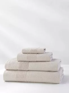 Ręcznik bawełniany wafel Checky 100x150 kaszmirowy z ozdobną bordiurą