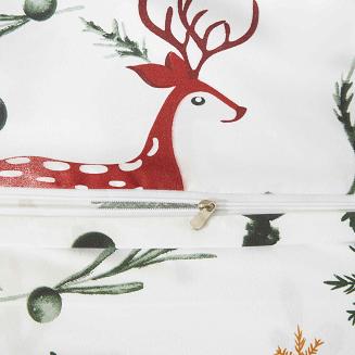 Biała Świąteczna Pościel z Mikrofibry z Nadrukiem 140x200 Christmas Forest