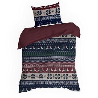 Komplet pościeli świąteczny POS 140x200 Eurofirany granatowy