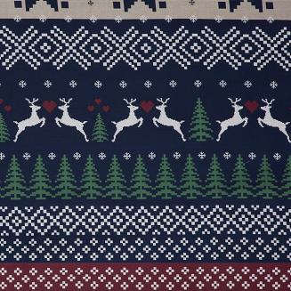 Komplet pościeli świąteczny POS 140x200 Eurofirany granatowy