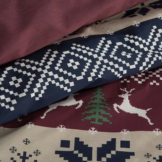 Komplet pościeli świąteczny POS 140x200 Eurofirany granatowy