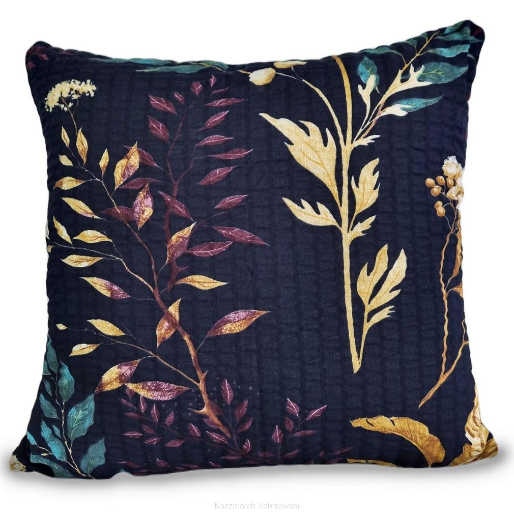 Poszewka z kory 70x80 granatowa roślinna oaza