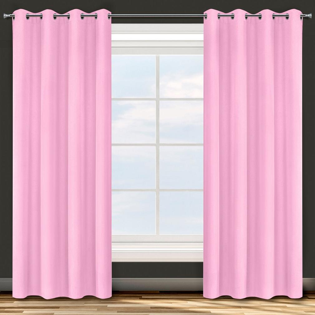 Zasłona gotowa na przelotkach ADORE 140x250 Design91 jasnoróżowy