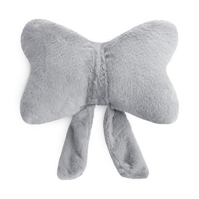 Poduszka dekoracyjna WIOSNA 37x30 Eurofirany srebrna uszata kokarda