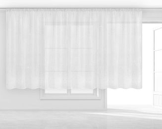 Firana gotowa na taśmie CRYSTAL 300x150 woalowa biała z kryształkami