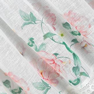 Firana gotowa na taśmie ASTEJA 150x60 Eurofirany biały/różowy