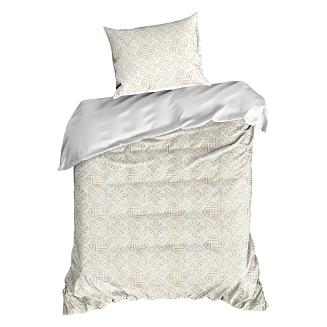 Pościel satynowa SPRING100 140x200 Eurofirany ciemnobeżowy