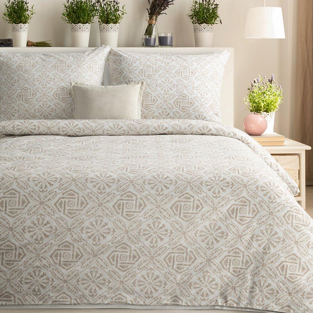 Pościel satynowa SPRING100 140x200 Eurofirany ciemnobeżowy