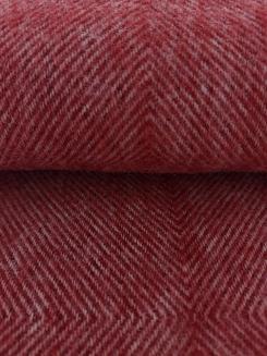 Koc wełniany z frędzlami 150x200 DIAGONAL wełna nowozelandzka bordowy