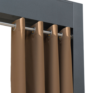 Zasłona gotowa na przelotkach GARDENIA 140x220 wodoodporna ogrodowa ciepły brązowy