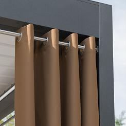 Zasłona gotowa na przelotkach GARDENIA 140x220 wodoodporna ogrodowa ciepły brązowy