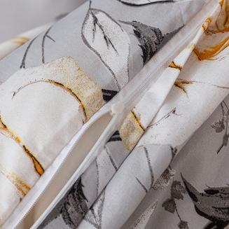 Komplet pościeli dwustronnej 160x200 szara kremowe herbaciane róże