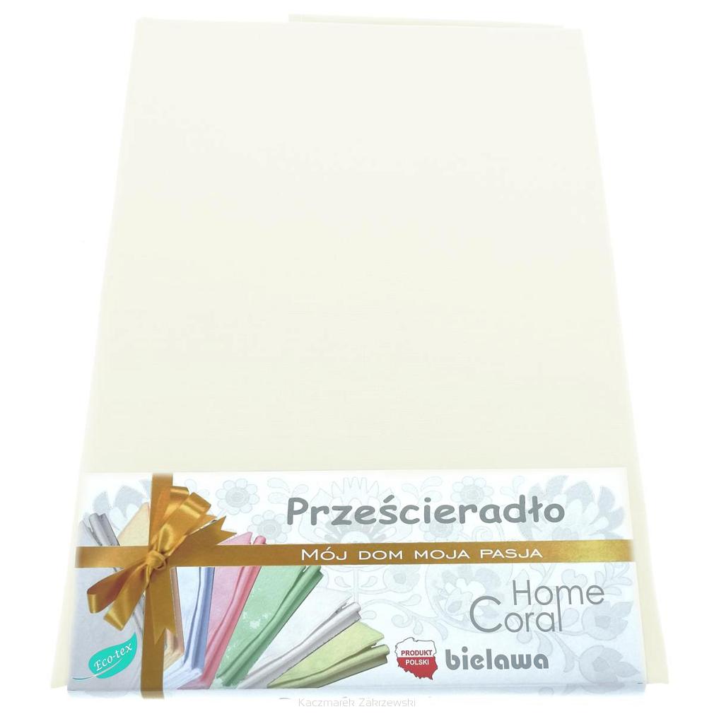 Prześcieradło bawełniane bez gumki 160x200 rubin kremowe