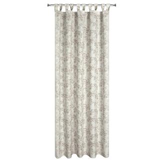 Zasłona gotowa na szelkach wodoodporna GARDEN 155x220 ogrodowa kremowa w beżowe gałązki