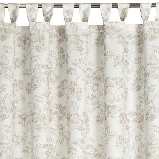 Zasłona gotowa na szelkach wodoodporna GARDEN 155x220 ogrodowa kremowa w beżowe gałązki