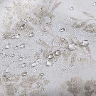 Zasłona gotowa na szelkach wodoodporna GARDEN 155x220 ogrodowa kremowa w beżowe gałązki