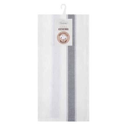 Komplet ścierek kuchennych 2 szt. 50x70 SOFIA Eurofirany biały w srebrny wzór pasów