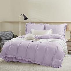 Pościel Ruffy 200x220 wrzosowa z falbanką