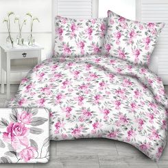 Pościel z kory 200x220 wzór Różowe róże