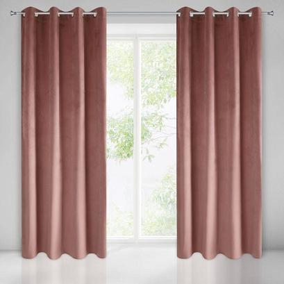 Zasłona gotowa na przelotkach PIERRE 140x250 Eurofirany pudrowa