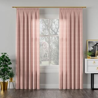 Zasłona gotowa na taśmie VELVI 140x230 pudrowa