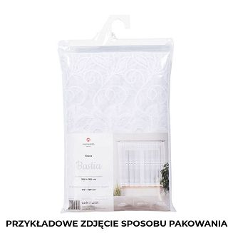 Firanka żakardowa gotowa na żabki BASTIA 260x80 biała